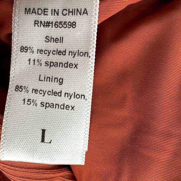 Andie The Bonita Ring Front One Piece Swimsuit Tank Bikini Thong Ginger Orange L - Picture 4 of 7